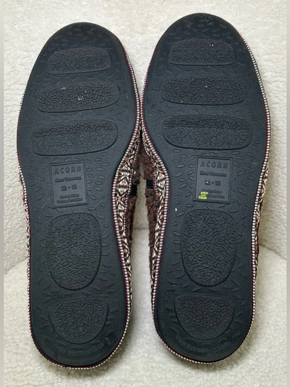 Acorn Men’s Sherpa Slippers‎ Brown Fleece House Shoes Cozy Cabin Lodge 12 13